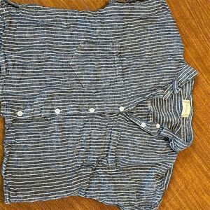 Altard State Striped Linen Blend Button Up Shirt Top Womens Size Small